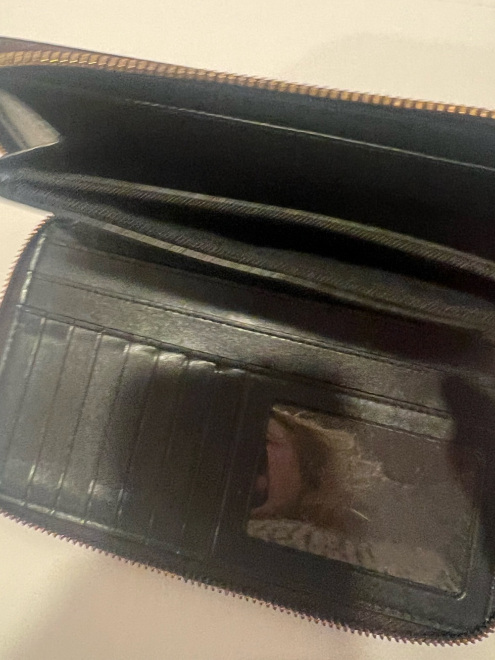Authentic Coach Slim Zip Around Wallet in Signature Coated Canvas – Brown/Black - Picture 5 of 10